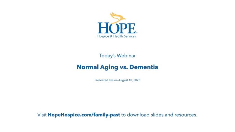 Dementia: Normal Signs of Again vs. Dementia Symptoms